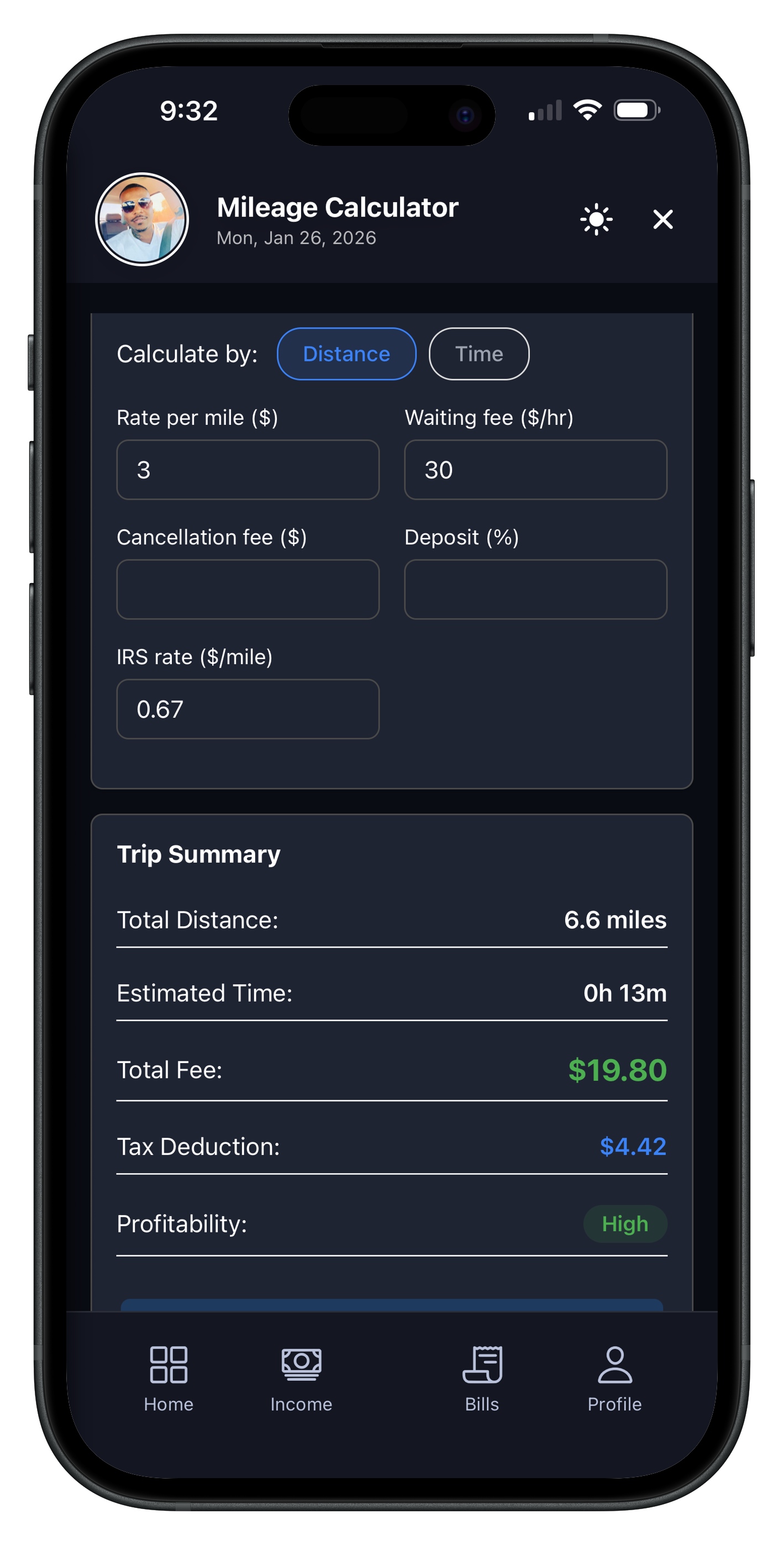 Gig Genie mileage calculator